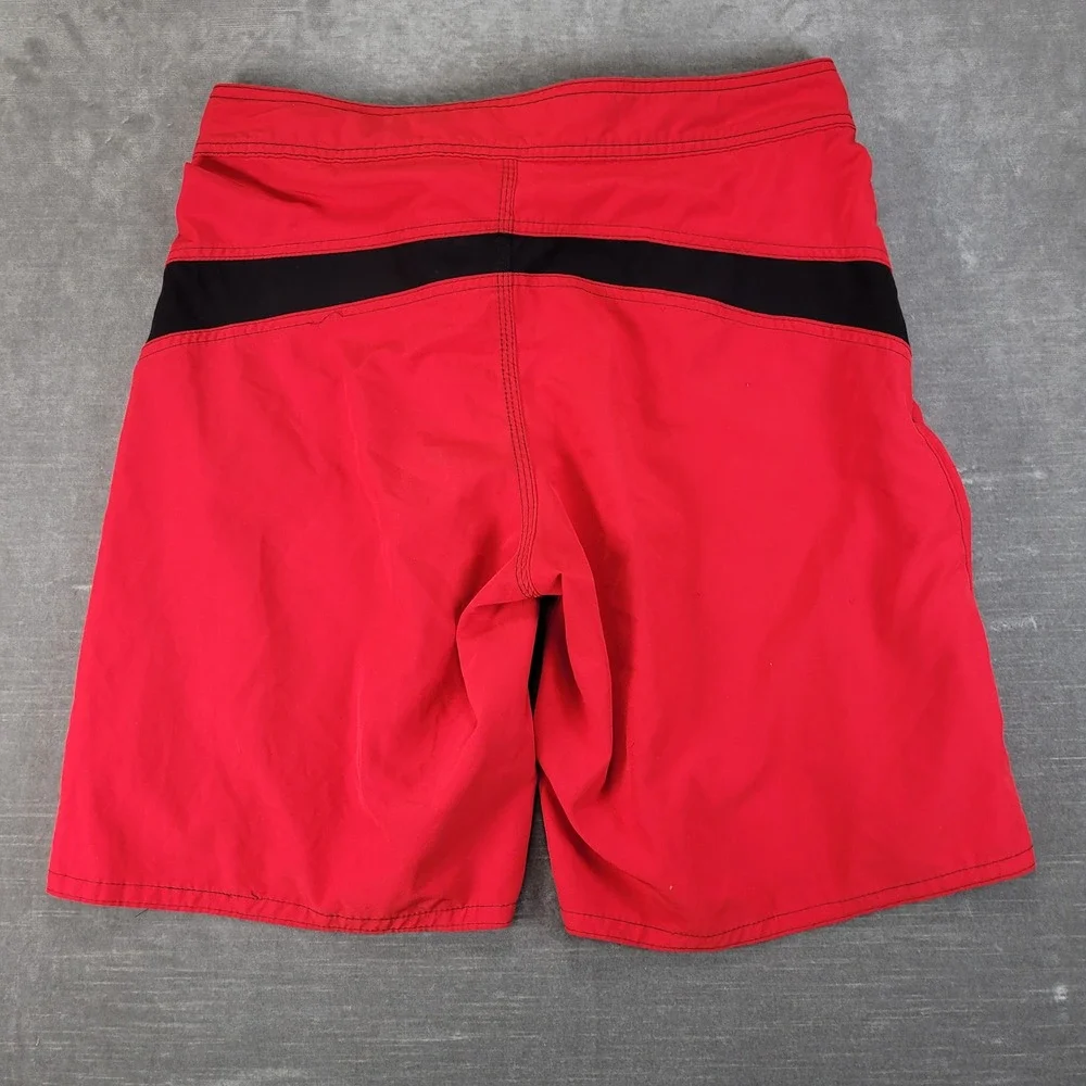 Ocean Pacific OP Mens Board Shorts Red‎ Black OPFLEX 4-Way Stretch Size 32